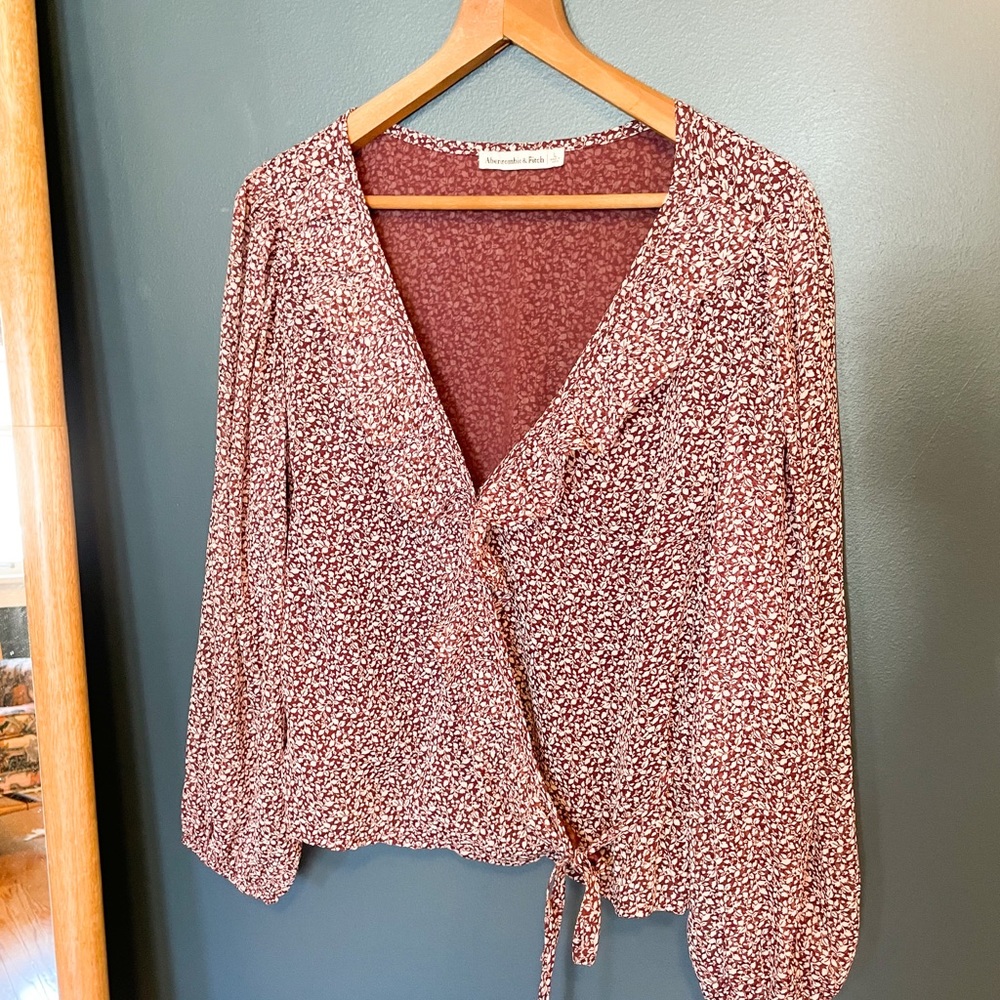Abercrombie floral wrap blouse | Large